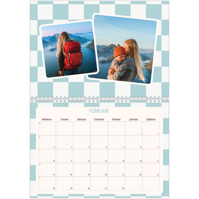 Fotokalender A3 Klassisk (30 x 40 cm) — Retro mönster [Februari]