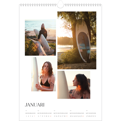 A3 Årskalender — Surfing i solnedgången [Januari]