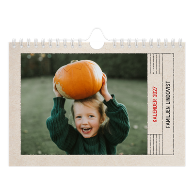 Fotokalender A5 Enkel — Kraftpapper med stämpeleffekt [omslag]