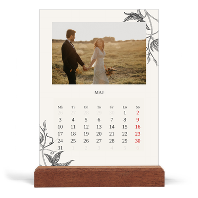 Skrivbordskalender med träställ - Stående — Bläck & murgröna [omslag]