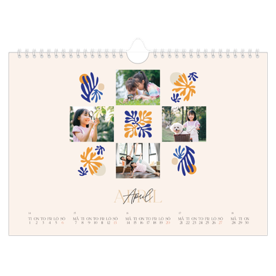 Fotokalender A4 Enkel — Minimalistisk korall [omslag]