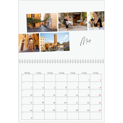 Fotokalender A3 Klassisk (30 x 40 cm) — Stadssemester (vit) [Mars]