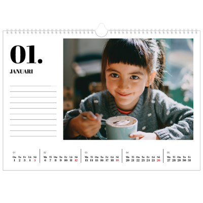 Fotokalender A3 Enkel — Serif och ögonblick [Januari]