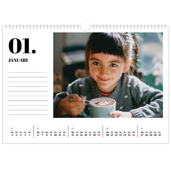 Fotokalender A3 Enkel — Serif och ögonblick