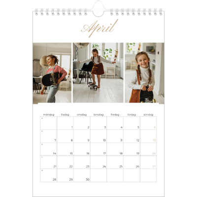 Fotokalender A4 Enkel (20 x 30 cm) — Fotolister [April]