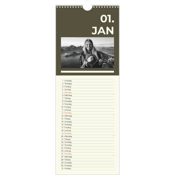 Fotokalender Smal (15x40cm) — Modern och djärv