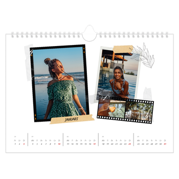 Fotokalender A4 Enkel — Scrapbook stil