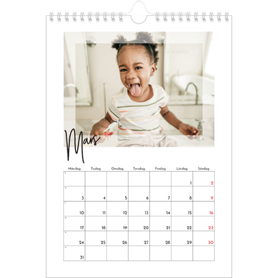 Fotokalender A4 Enkel (20 x 30 cm) — Transparent ram [Mars]