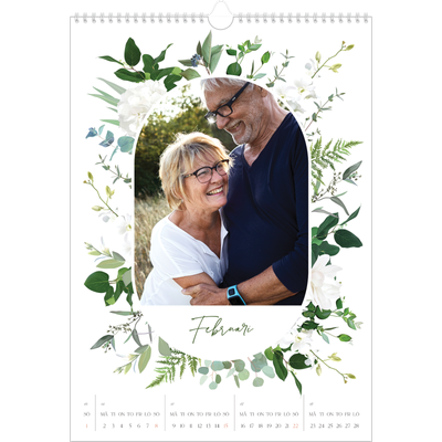 A3 Årskalender — Klassiska blommor [Februari]