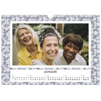 Fotokalender A3 Enkel — Blomstermönster