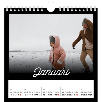Fotokalender Kvadratisk — Svart