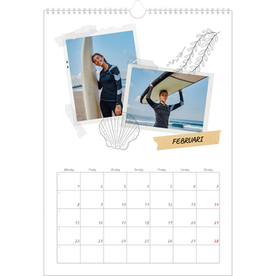 A3 Årskalender — Scrapbook stil [Februari]