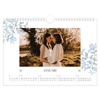 Fotokalender A4 Enkel — Elegant blommig