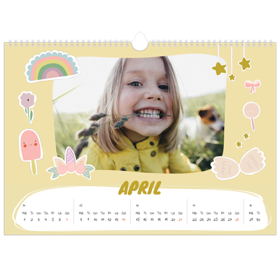 Fotokalender A3 Enkel — Magisk regnbåge [April]