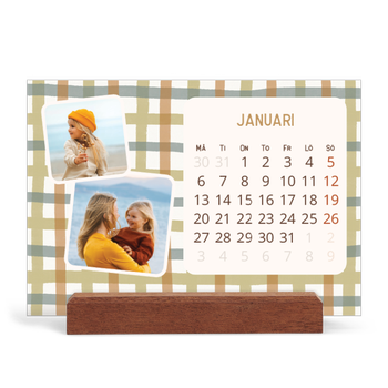 Skrivbordskalender med träställ - Liggande — Retro mönster