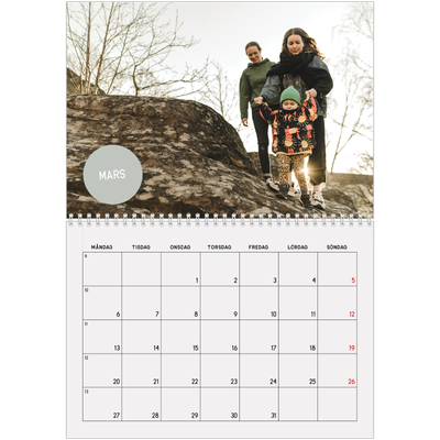 Fotokalender A3 Klassisk (30 x 40 cm) — Fotoklistermärke [Mars]