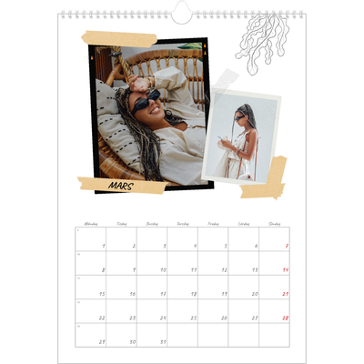 A3 Årskalender — Scrapbook stil [Mars]