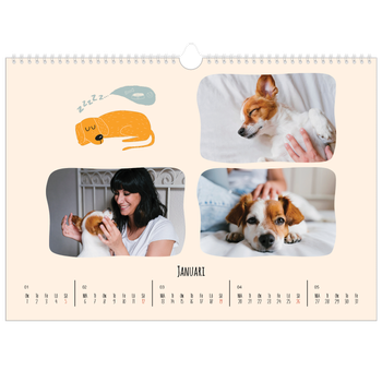 Fotokalender A3 Enkel — Hundtassar och klotter