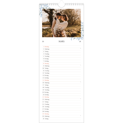 Fotokalender Smal  — Elegant blommig [Mars]