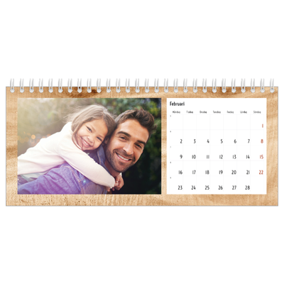 Skrivbordskalendrar — Paneler i trä [Februari]