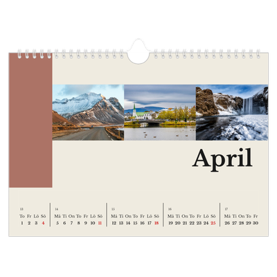 Fotokalender A4 Enkel — Världens sevärdheter [April]