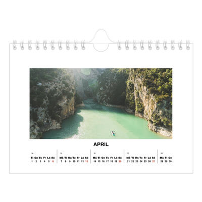 Fotokalender A5 Enkel — Enkel bild [April]