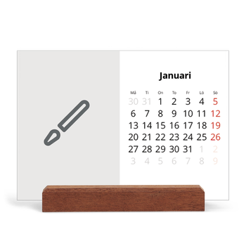 Skrivbordskalender med träställ - Liggande — Designa din egna fotoprodukt