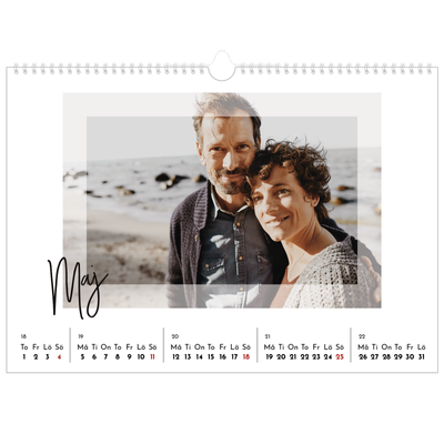 Fotokalender A3 Enkel — Transparent ram [omslag]