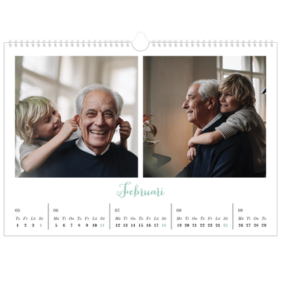 Fotokalender A3 Enkel — Hej världen [Februari]