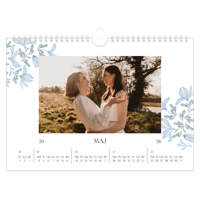 Fotokalender A4 Enkel — Elegant blommig [omslag]