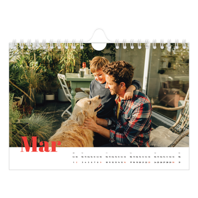 Fotokalender A5 Enkel — Storslaget år [Mars]