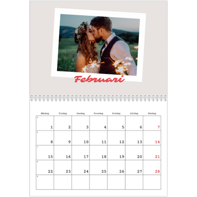 Fotokalender A3 Klassisk (30 x 40 cm) — Signerad i karmosin [Februari]