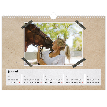 Fotokalender A3 Enkel — Naturmaterial och tejp