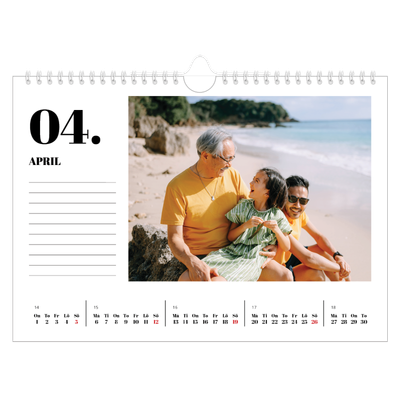 Fotokalender A4 Enkel — Serif och ögonblick [April]