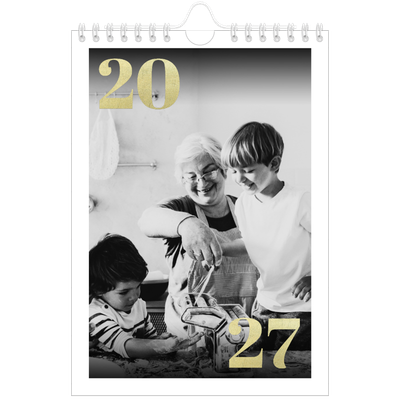 Fotokalender A5 Enkel — Stora nummer i glitter [omslag]