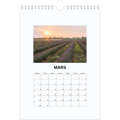 Fotokalender A4 Enkel (20 x 30 cm) — Enkel bild [Mars]