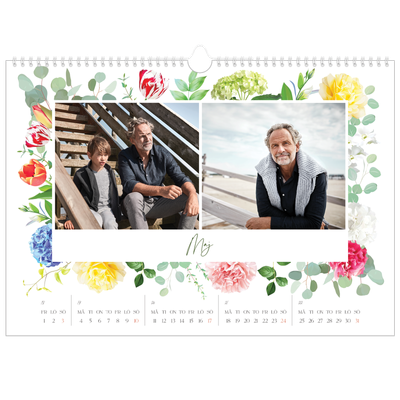 Fotokalender A3 Enkel — Klassiska blommor [omslag]