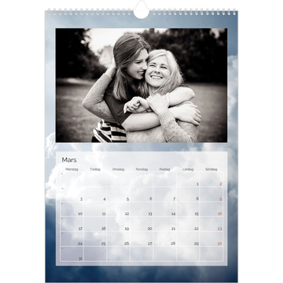 A3 Årskalender — Moln [Mars]