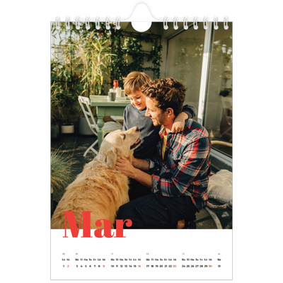 Fotokalender A5 Enkel — Storslaget år [Mars]