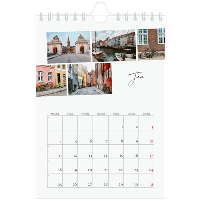 Fotokalender A5 Enkel — Stadssemester (vit) [Januari]