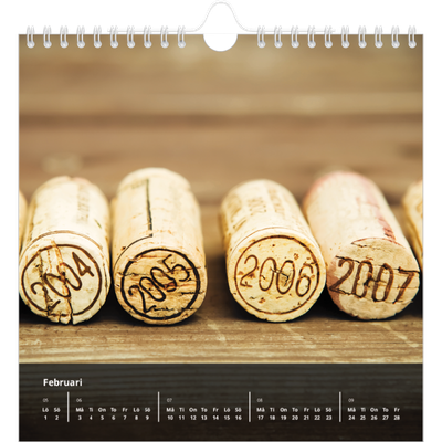 Årskalender kvadratisk — Transparent kalender [Februari]