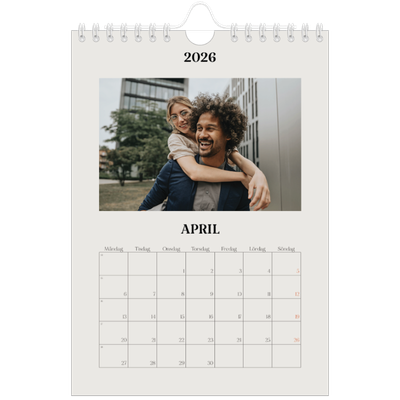 Fotokalender A5 Enkel — Simpel och modernt [April]