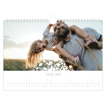 Fotokalender A4 Enkel — Blommotiv