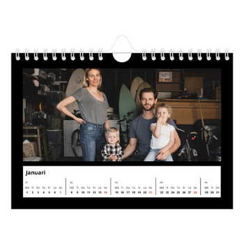 Fotokalender A5 Enkel — Svart ram