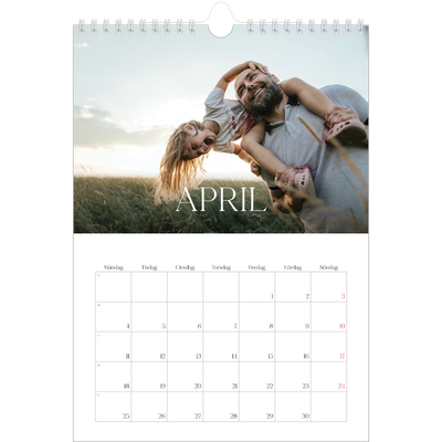 Fotokalender A4 Enkel (20 x 30 cm) — Tolv stora månader [April]