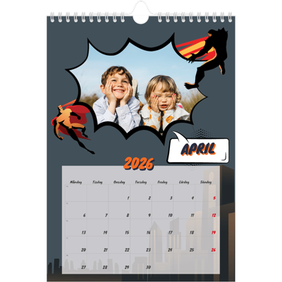 Fotokalender A4 Enkel (20 x 30 cm) — Serietidning [April]