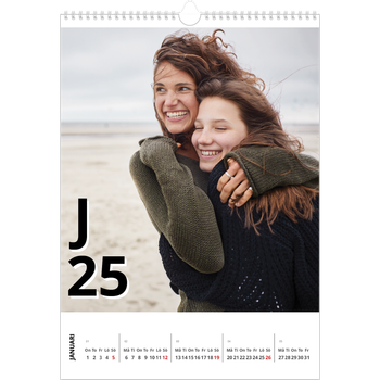 Fotokalender A3 Enkel — Bokstäver och tal
