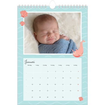 Fotokalender A4 Enkel — Söta djur