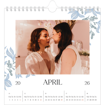 Årskalender kvadratisk — Elegant blommig [April]