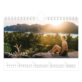 Fotokalender A5 Enkel — Enkel serif-teckensnitt